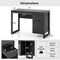 Stylish Modern Desk with Storage Cabinet and Drawer for Home or Office Workspace